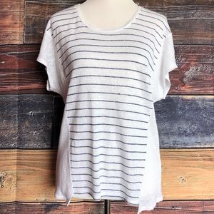 Vince Women’s White & Blue Striped Top